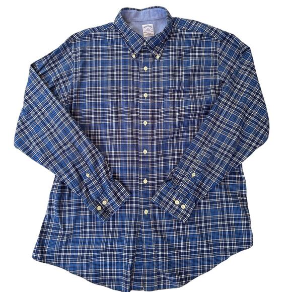 Brooks Brothers Shirt Mens XL Blue Slim Fit The Original Polo Button Long Sleeve - Picture 1 of 8
